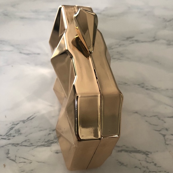 Women’s hard case metal purse clutch black velvet lined - Picture 4 of 6